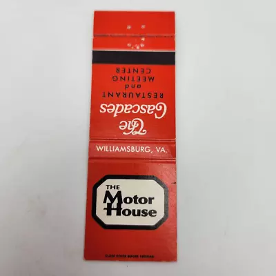 Vintage Matchcover The Motor House The Cascade Restaurant Williamsburg Virginia • $2.47