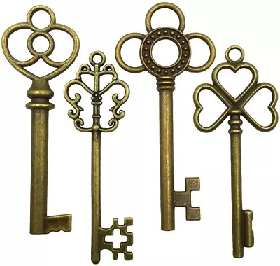 Antique Bronze Vintage Skeleton Keys Steampunk For Crafts Party Favors Gifts D • $9.86