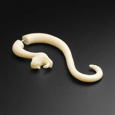 £5.39 • Buy Organic Fake Ear Stretcher Plugs Earrings | Bone Faux Gauge Rattlesnake Spirall