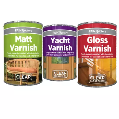 300ml Clear Yacht Matt & Gloss Varnish Tin Paint On Wood Metal Plastic Concrete • £8.99