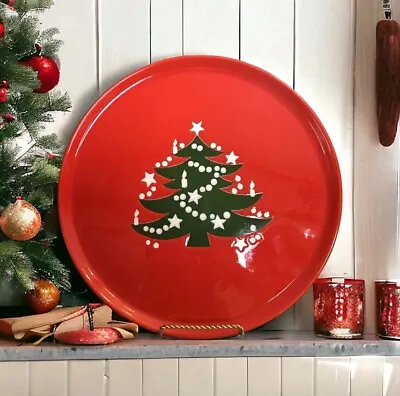 Waechtersbach Cake Plate Red Christmas Tree Serving Platter 12  Round READ • $14.99