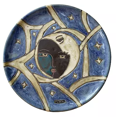 Mara Face And Moon 11 1/4  Round Ceramic Platter • $49.99