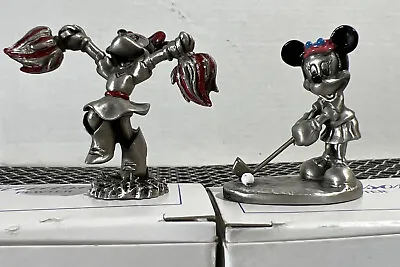 Lot Of 2 Vintage Hudson Pewter Minnie Mouse Cheerleader & Golf Disney Figures • $26.99