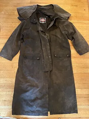 The Australian Outback Collection Brown Oillskin Cotton Dover Coat Men’s Small • $60