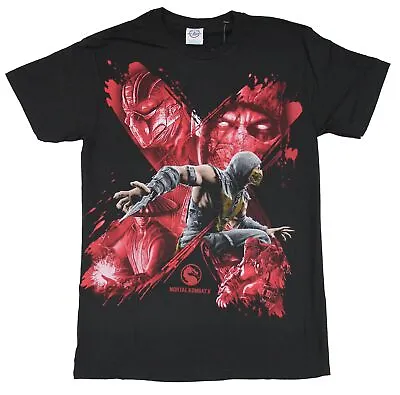 Mortal Kombat X Adult New T-Shirt - Mortal Kombat X Scorpion Over Red • $14.98