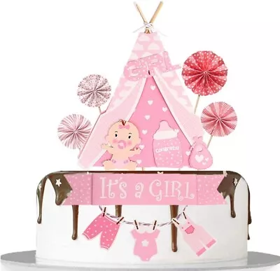 Baby Party Cake Topper Its A Girl Welcome Baby Motherhood Celebration Decoration • £4.95