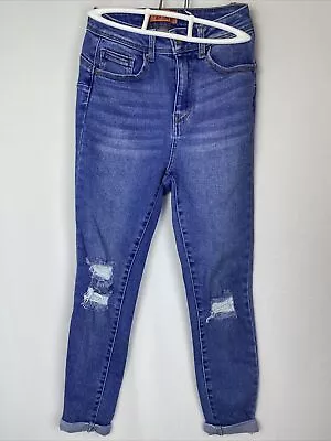 Wax Jean Womens Size 1/25 Butt I Love You Light Wash Distressed Blue Jeans • $11