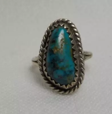 Vintage Navajo Sterling Silver Turquois Ring Southwest • $22.87