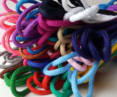 Fine Round Shoe Boot Laces Shoelaces 3mm Brogues Trainers Colours 45cm To 300cm • £3.55