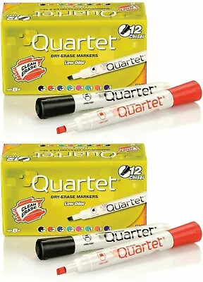 Dry Erase Markers Quartet Low Odor Chisel Tip Assorted Colors 24 Markers • $11.99