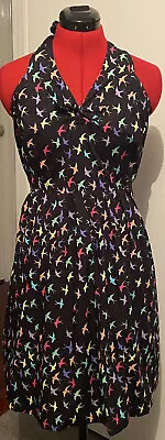 50s Dress Black Size  12 Rock N Roll Rockabilly RRP 69.95 • $39.95