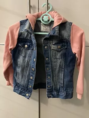 Girls Hooded Denim Jacket 7-8 Years • £3