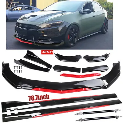 For Dodge Dart 2013-2016 Front Bumper Lip Splitter Spoiler + Strut Rods • $99.99