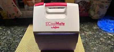 VINTAGE Igloo S’Cool Mate Mini Cooler SMALL PLATIC WHITE TEAL PURPLE RARE NICE • $9