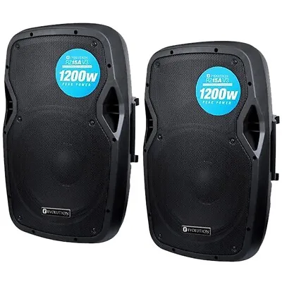 Evolution Audio RZ15A V3 15  1200W Two Way Active DJ Disco PA Stage Speaker PAIR • £329.95