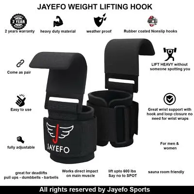 Weight Lifting Hooks Wrist Wraps Support Hooks Grip Lifting Gloves Straps • £16.99