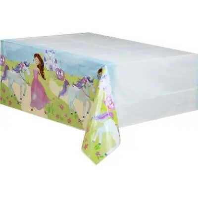 Magical Princess & Unicorn Plastic Party Tablecloth - 7Ft X 4.5Ft - New & Sealed • £2.95