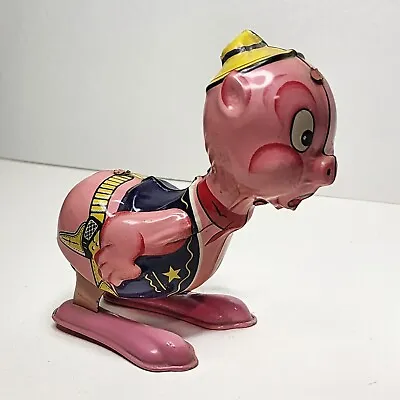 Vintage Original 1950's Marx LineMar Patsy The Pig Wind Up Tin Toy (Works) • $52