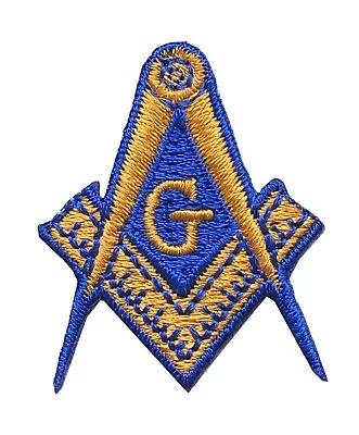 #5091B MASONIC BIKER PATCH EMBROIDERED IRON ON Mason Freemason SQUARE COMPASS  • $2.99