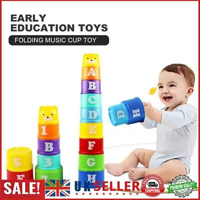 9pcs Baby Stacking Cups Development Rainbow Stacking Cups Educational Toy Random • £5.89