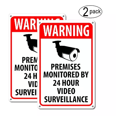 (2) Warning Security Cameras In Use ~ Home Video Surveillance Cctv Camera Signs • $11.90