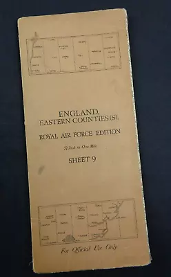 Original WW2 Era RAF Map Of  ENGLAND EASTERN COUNTIES (SOUTH)  + NORTH LONDON • £24.99