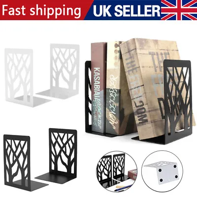 Book Ends Bookends Heavy Duty Metal Bookends Non-Skid Bookend Supports • £6.96
