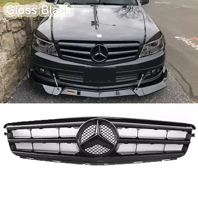 Black Sport Grill W/Star For Mercedes Benz W204 C-CLASS C250 C300 C350 2008-2014 • $68.47