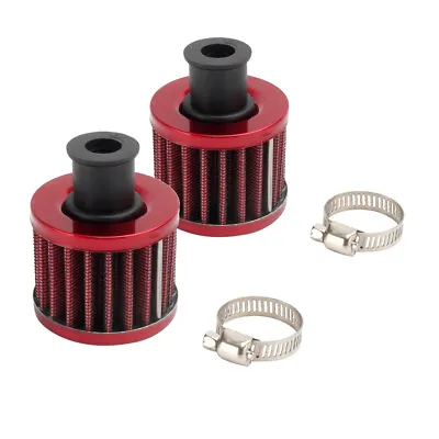 2 ×12mm Cold Air Intake Filter Turbo Vent Crankcase Car Breather Valve Cover Red • $9.20