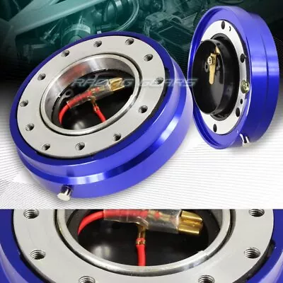 Universal Jdm 6-hole 1  Thin Steering Wheel Blue Quick Release Short Hub Adapter • $19.95