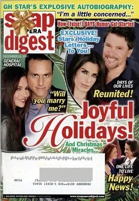 SOAP OPERA DIGEST Dec 28 2010  Peter Reckell Maurice Benard Rick Springfield • $13.75