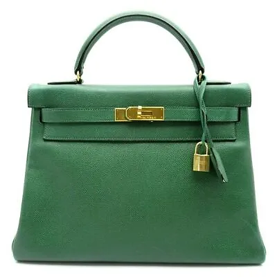 $9209.93 • Buy HERMES Kelly 32 Internal Sewing  Courchevel WomenHandbag Green USED