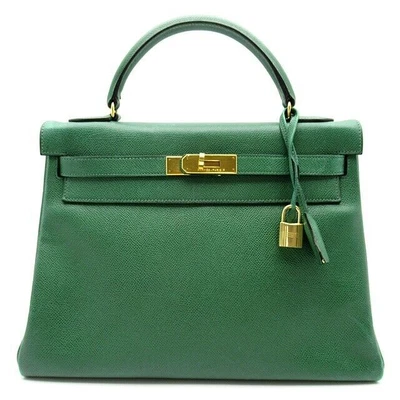 $9209.93 • Buy HERMES Kelly 32 Internal Sewing  Courchevel WomenHandbag Green USED