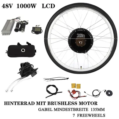 28  Electric Bike E-bike Conversion Kit Motor 1000W 48V LCD Rear Wheel Motor USA • $203.30