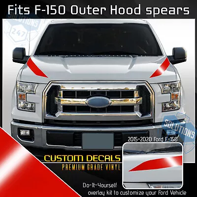 For 2015-2020 Ford F-150 F150 Hood Spears Outer Stripe Decals - Glossy Matte • $17.60