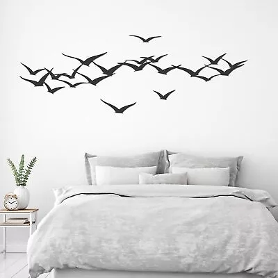 7 Pcs Metal Bird Flying Flock Of Wall Decor Flock Of Birds Metal Wall Art Lar... • $44.25