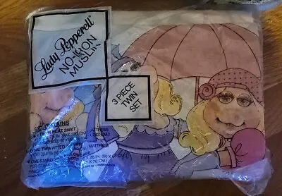 Vintage 1980 Lady Pepperell Miss Piggy Pig-Ture Perfect Twin Sheets Sealed *READ • $59.99