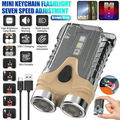 Keychain Portable Flashlight Super Bright Work Light USB Rechargeable Mini Torch • $8.99