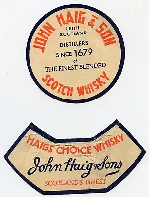 Vintage 1930's JOHN HAIG & SON Scotch Whisky Bottle Label • $7.99