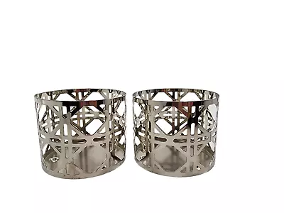 2 PC Bath & Body Works Medium 4 Oz Single-Wick Candle Sleeve Holder Geometric • $18.39