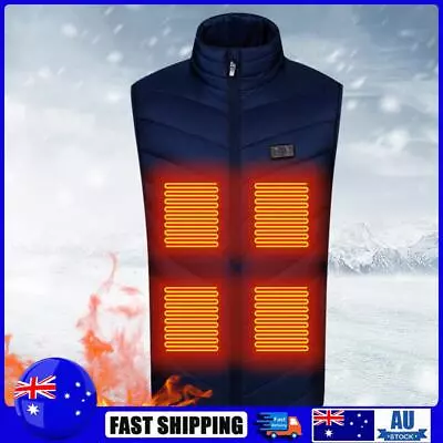 Stand Collar Electric Heated Jackets Casual Style Men For Camping (Blue M) • $34.89