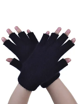 New Zealand Possum Fur Merino Wool Knitwear Open Fingerless Gloves • $18.92