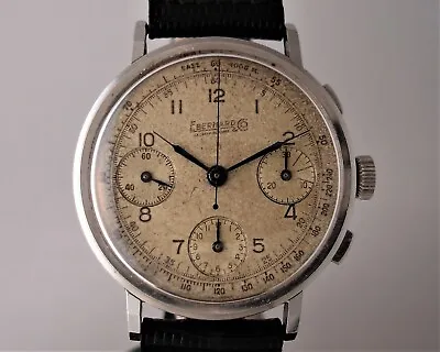 £3383 • Buy Eberhard Pre Extra Fort Vintage Chronograph 3 Counter Cal.16000 1940s
