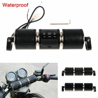 Motorcycle Universal MP3 FM ATV Radio Sound System Stereo Speaker Waterproof • $54.99