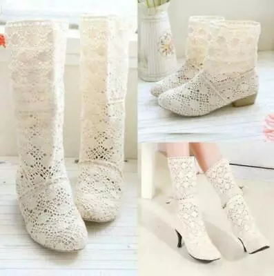 £30.15 • Buy 2023 Korean Summer Boots Hollow Boots Mesh Boots Women's Shoes Flat Boots New