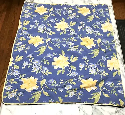 Laura Ashley Emilie Standard Sham Blue Yellow Green Floral • $8.99