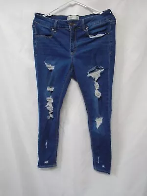 MUDD FLX Stretch Women Jeans Size 11 Low Rise Ankle Jegging Distressed  • $19.19