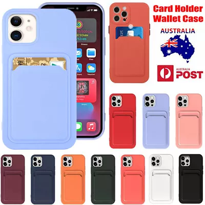$7.99 • Buy Case For IPhone 14 13 12 11 Pro Max XS XR 7 8 Plus Card Holder Wallet Back Cover