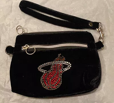 Bling It On By Titania Golf Miami Heat Black Velvet Wristlet Coin Purse • $14.99