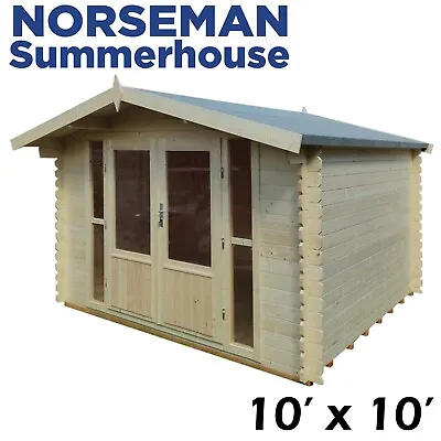 10' X 10' 28mm Log Cabin Summerhouse Garden Building Office Wood Building • £2199